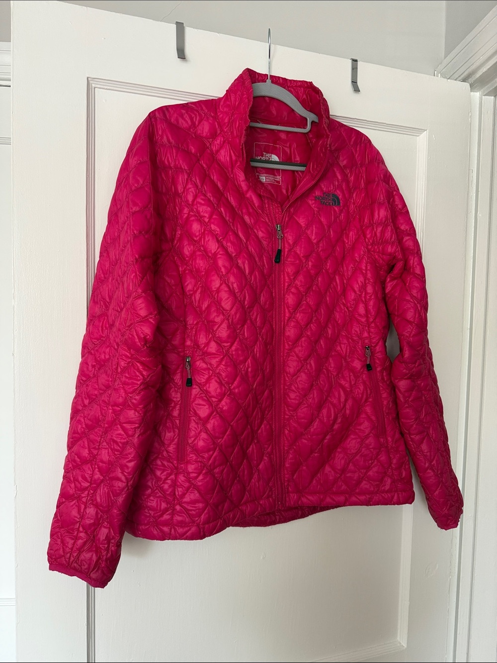 The North Face Women's Bright Pink Quilted Puffer Jacket